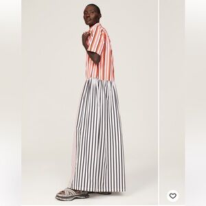 Plan C Striped Cotton Maxi Dress FR 40/US 6